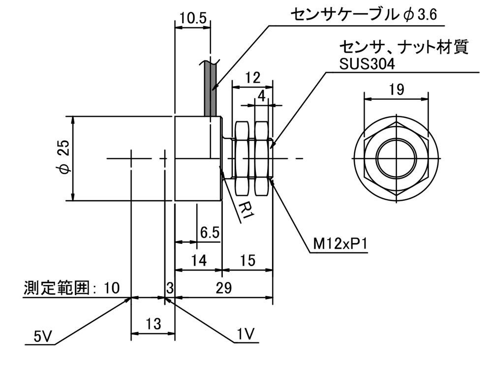FP25-10-L外形図 （製作例）